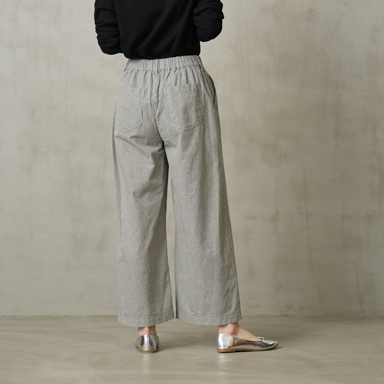 ダンガリー　ベイカーワイドパンツ