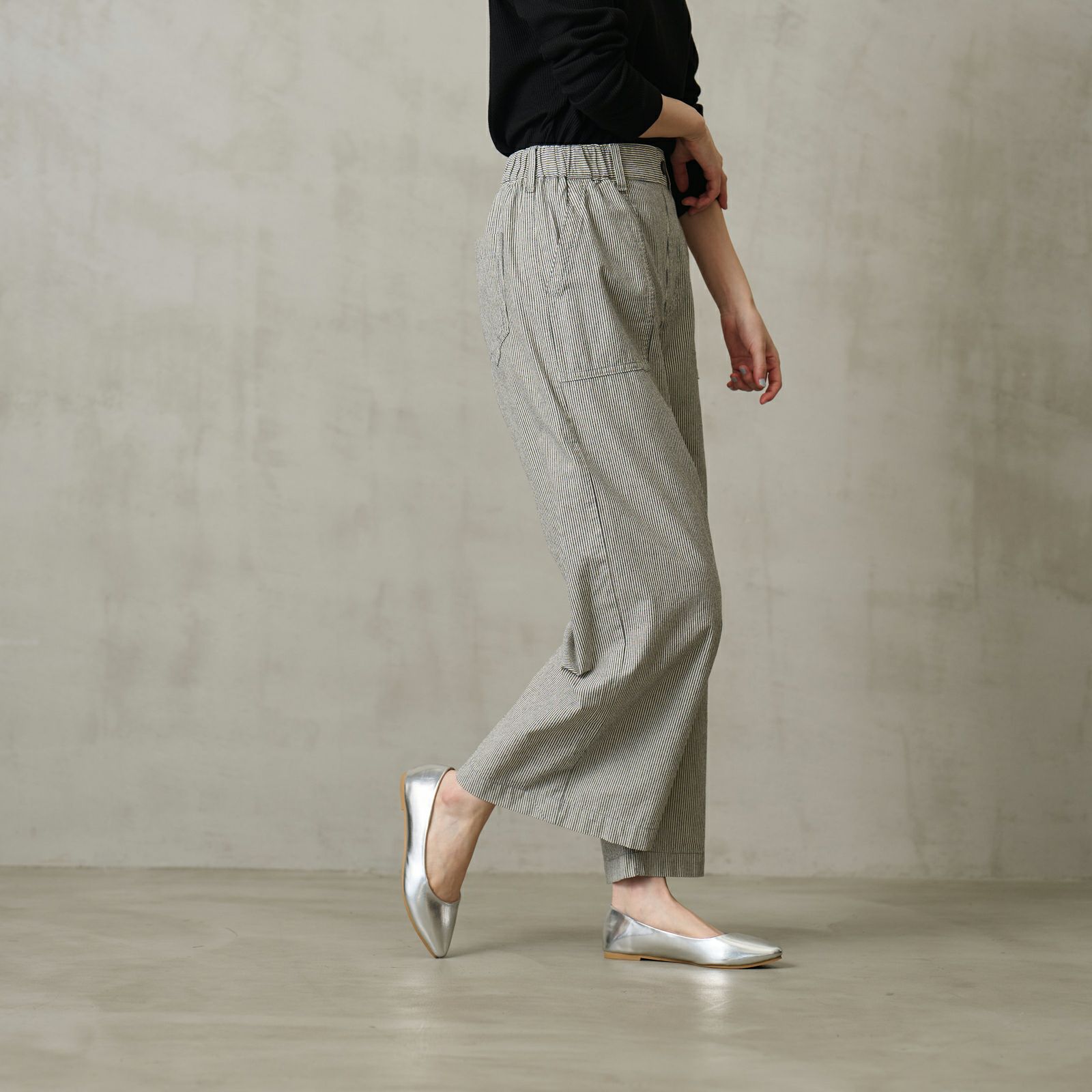 ダンガリー　ベイカーワイドパンツ