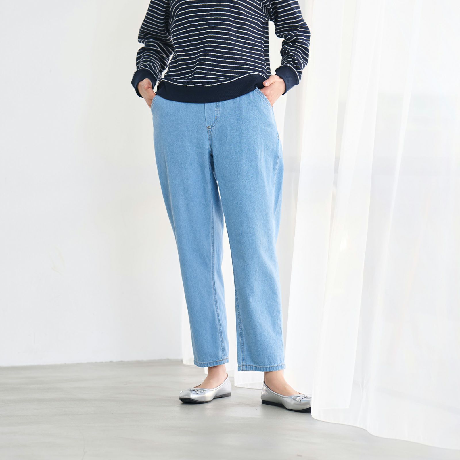 ライトオンスデニム　ボーイフィットパンツ