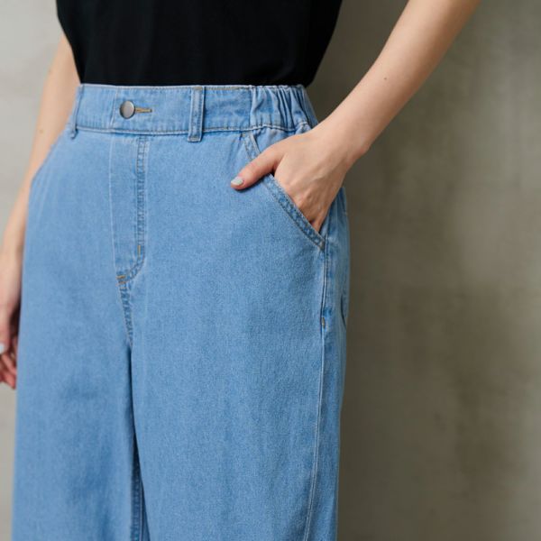 ライトオンスデニム　ワイドパンツ