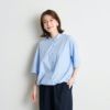 てまラク綿混５分袖ドロストブラウス