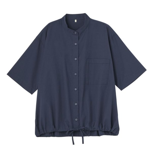 てまラク綿混５分袖ドロストブラウス