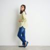 てまラク　綿麻７分袖スタンドブラウス
