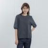 シルキーコットン　ひんやり抗菌防臭　レース５分袖Tシャツ