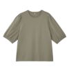 シルキーコットン　ひんやり抗菌防臭　レース５分袖Tシャツ