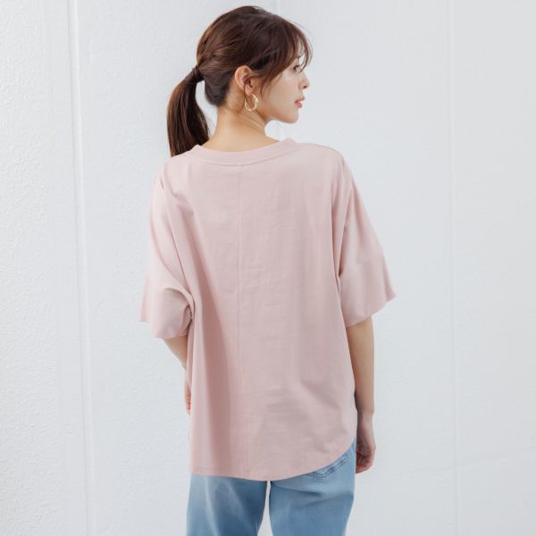 シルキーコットン　ひんやり抗菌防臭　ドルマン半袖Tシャツ