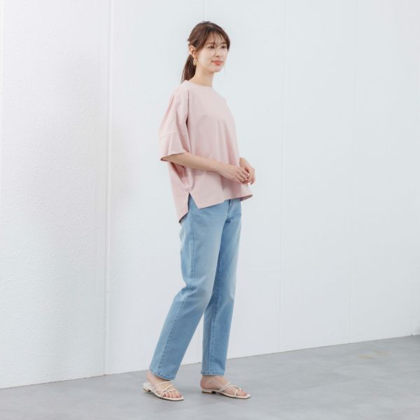 シルキーコットン　ひんやり抗菌防臭　ドルマン半袖Tシャツ