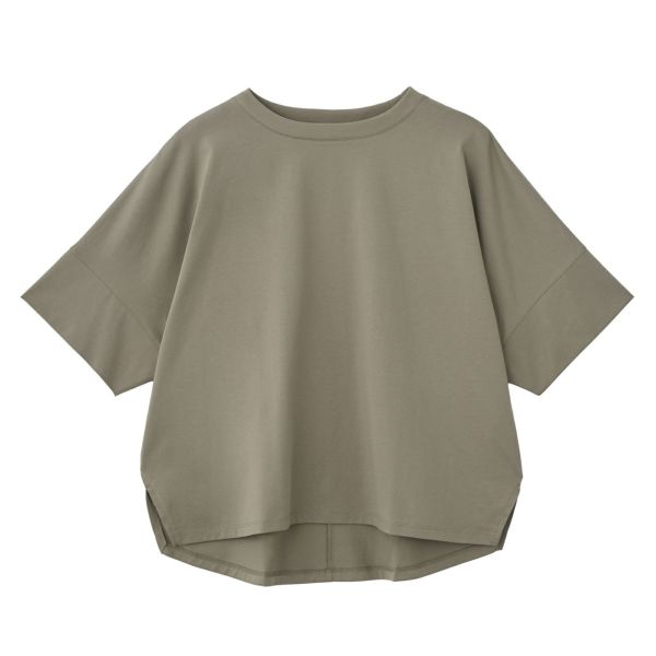 シルキーコットン　ひんやり抗菌防臭　ドルマン半袖Tシャツ