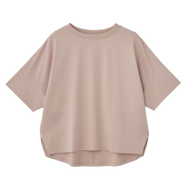 シルキーコットン　ひんやり抗菌防臭　ドルマン半袖Tシャツ