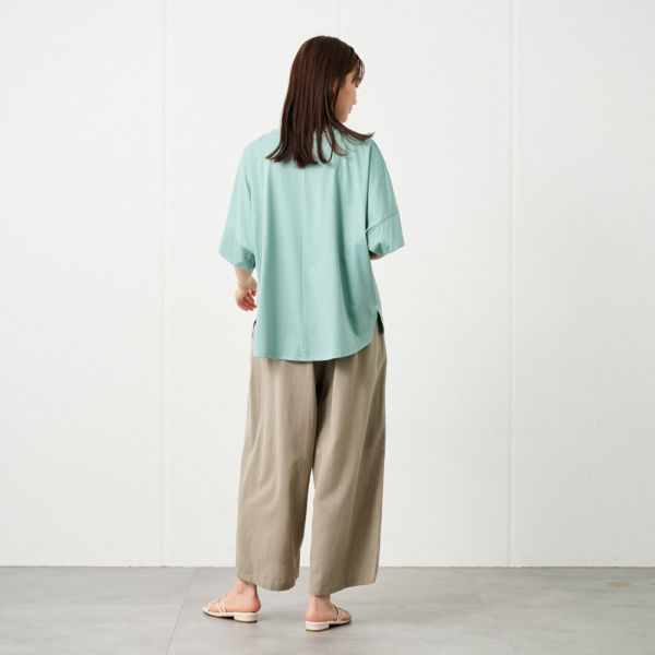 シルキーコットン　ひんやり抗菌防臭　ドルマン半袖Tシャツ