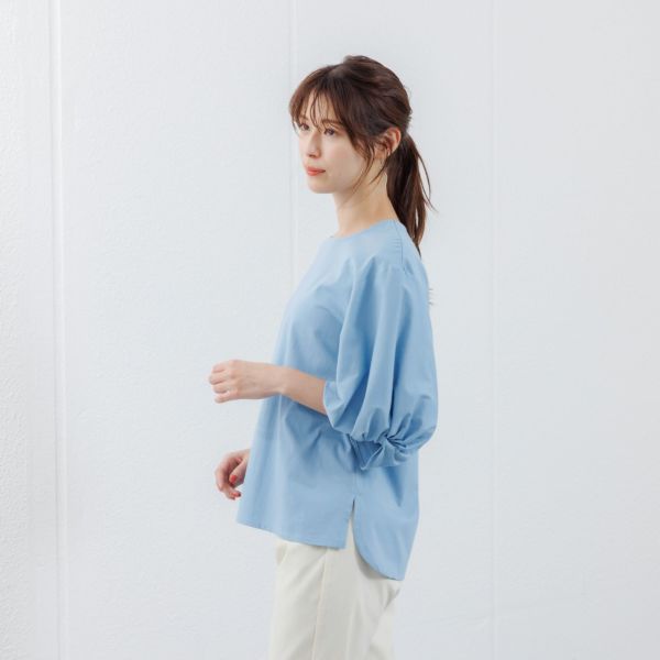 シルキーコットン　ひんやり抗菌防臭　ねじり袖Ｔシャツ