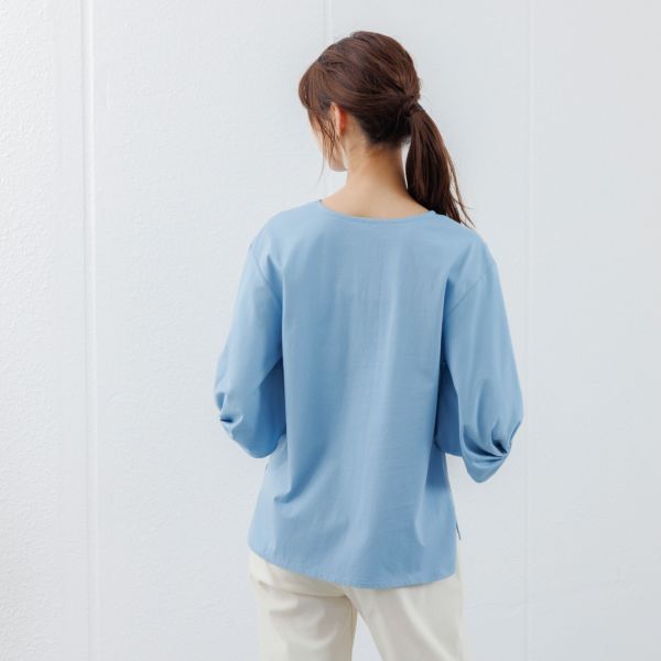 シルキーコットン　ひんやり抗菌防臭　ねじり袖Ｔシャツ