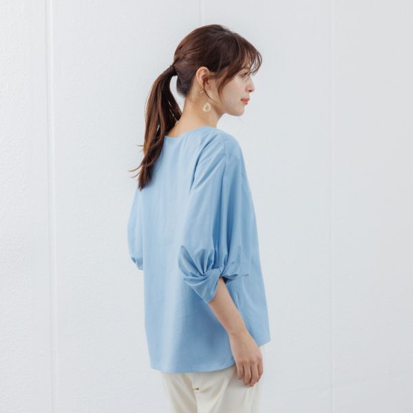シルキーコットン　ひんやり抗菌防臭　ねじり袖Ｔシャツ