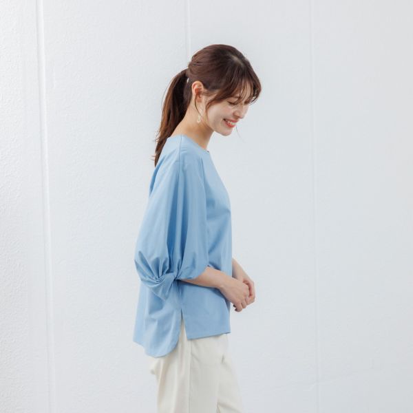 シルキーコットン　ひんやり抗菌防臭　ねじり袖Ｔシャツ