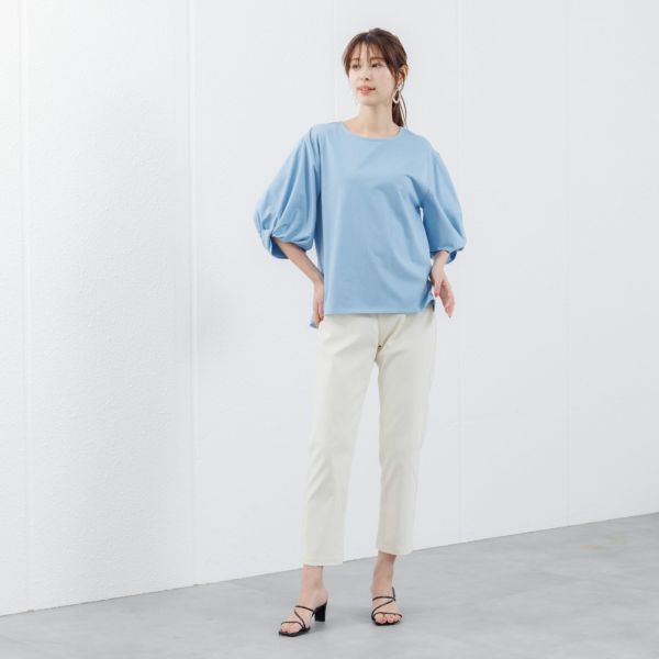 シルキーコットン　ひんやり抗菌防臭　ねじり袖Ｔシャツ