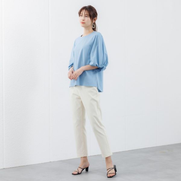 シルキーコットン　ひんやり抗菌防臭　ねじり袖Ｔシャツ