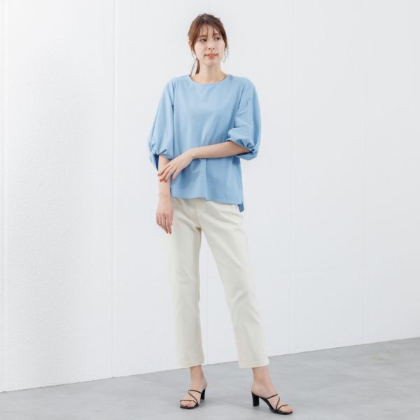 シルキーコットン　ひんやり抗菌防臭　ねじり袖Ｔシャツ