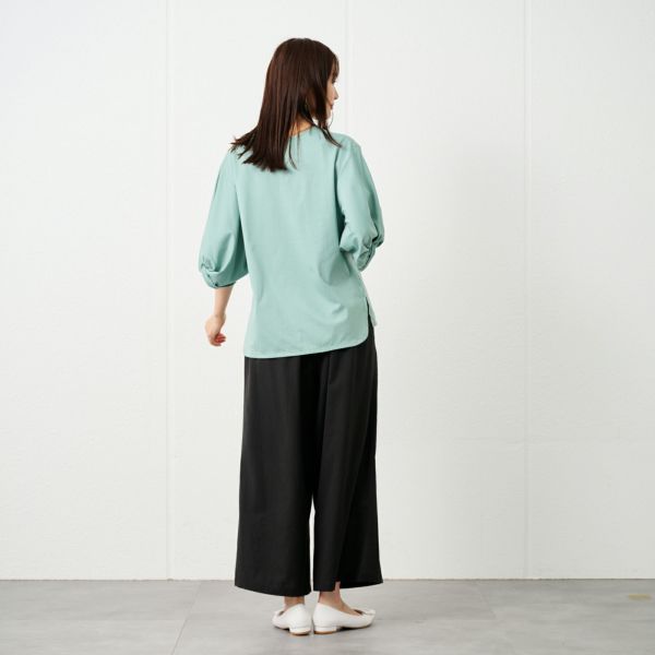 シルキーコットン　ひんやり抗菌防臭　ねじり袖Ｔシャツ