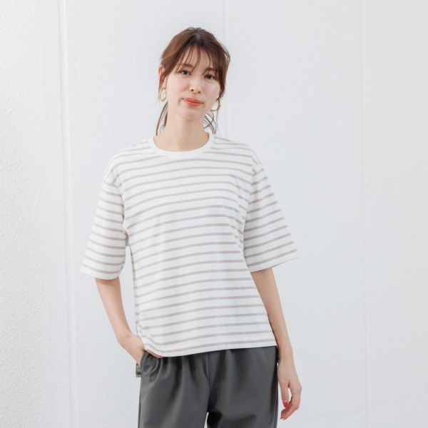【ピースフィットクール】　遮熱・UV対策ひんやりサラサラ　5分袖Tシャツ