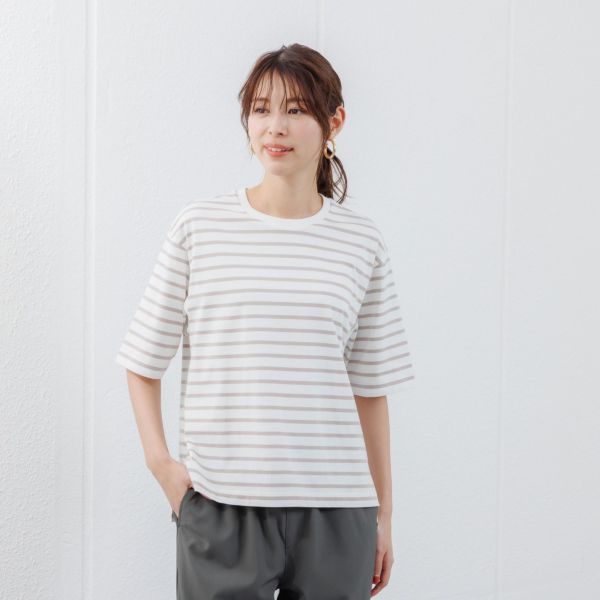 【ピースフィットクール】　遮熱・UV対策ひんやりサラサラ　5分袖Tシャツ