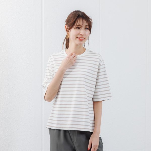 【ピースフィットクール】　遮熱・UV対策ひんやりサラサラ　5分袖Tシャツ