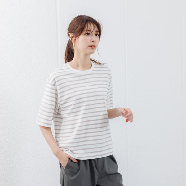 【ピースフィットクール】　遮熱・UV対策ひんやりサラサラ　5分袖Tシャツ
