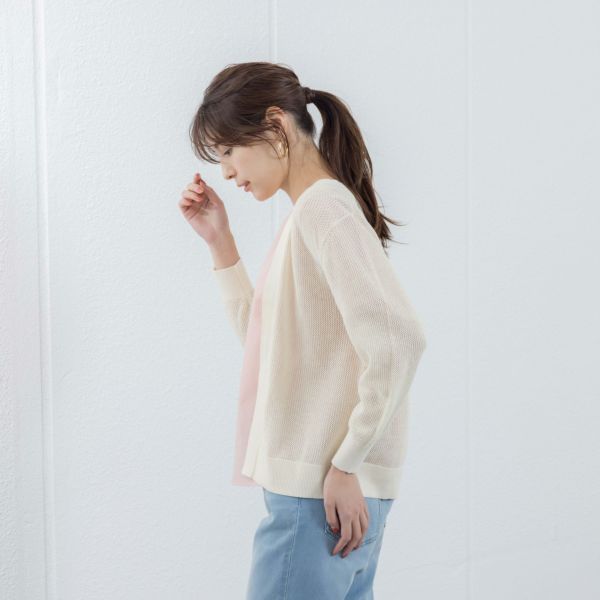 洗えるメッシュトッパーカーディガン