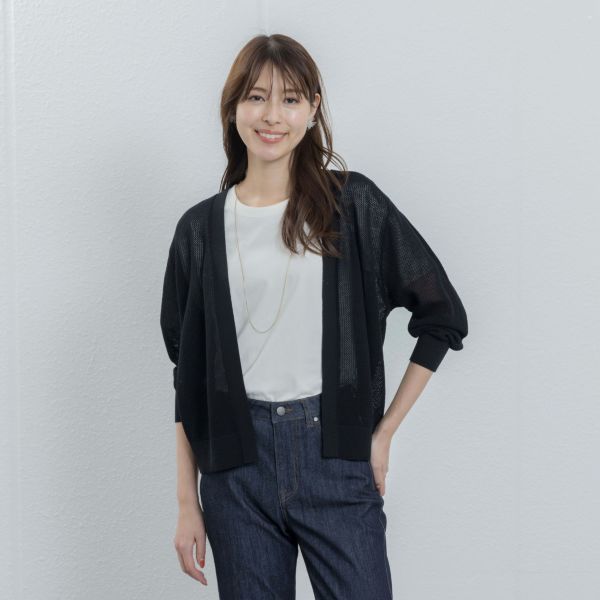 洗えるメッシュトッパーカーディガン