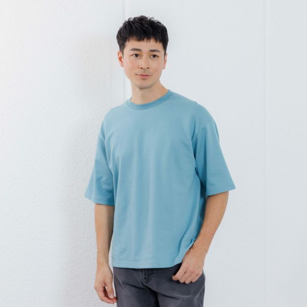 【ピースフィットクール】　遮熱スムース無地五分袖Tシャツ