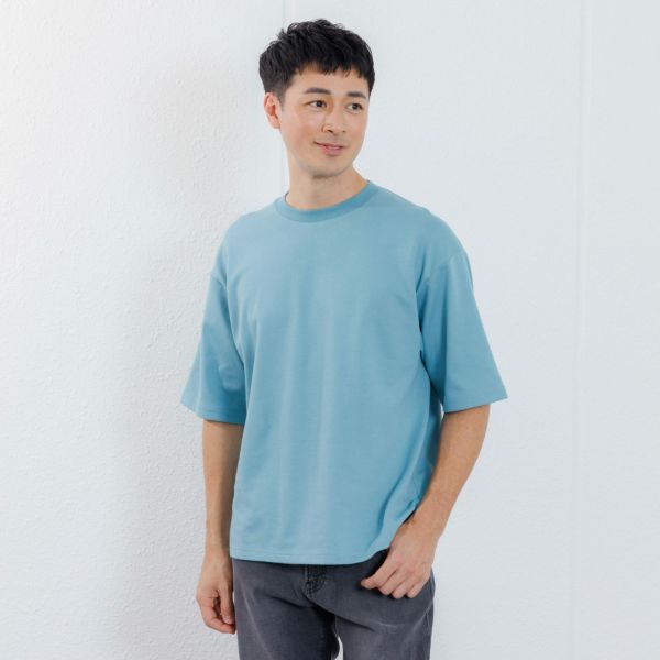 【ピースフィットクール】　遮熱スムース無地五分袖Tシャツ