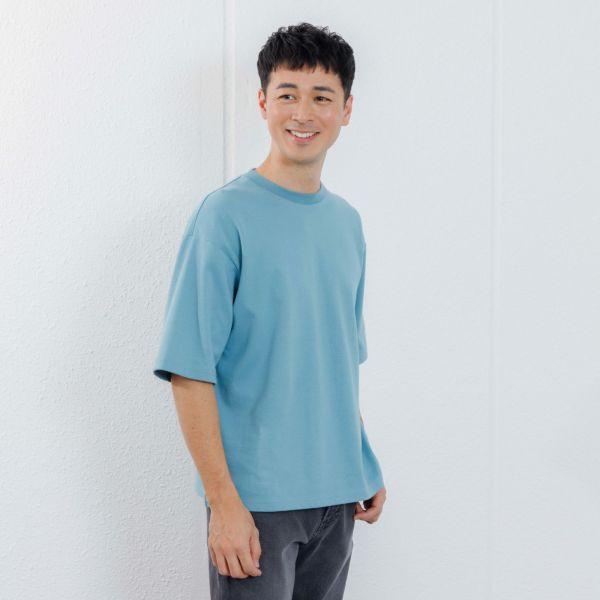【ピースフィットクール】　遮熱スムース無地五分袖Tシャツ