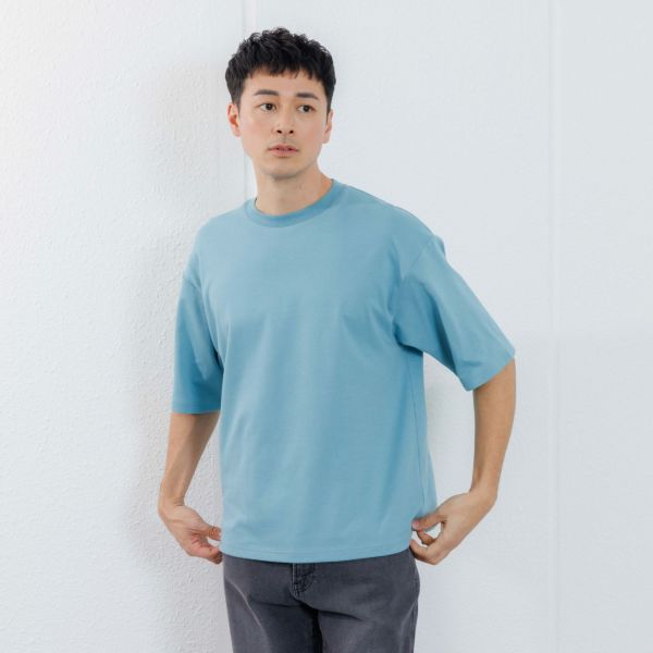 【ピースフィットクール】　遮熱スムース無地五分袖Tシャツ