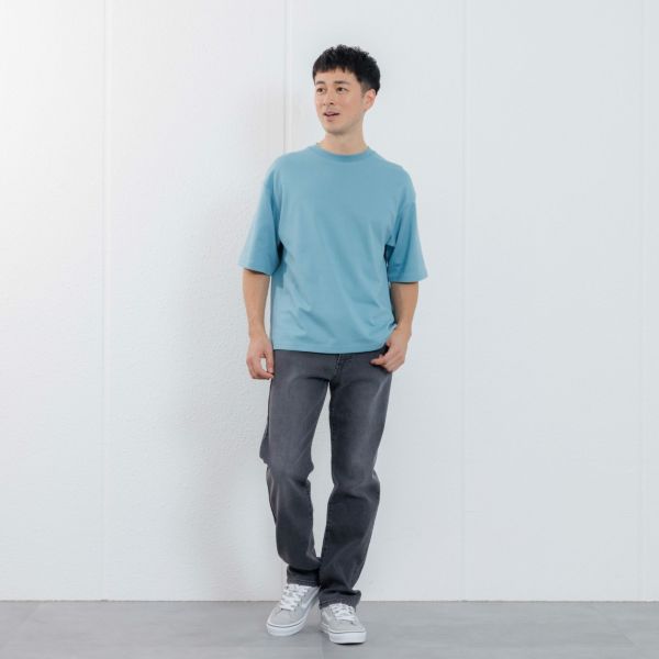 【ピースフィットクール】　遮熱スムース無地五分袖Tシャツ