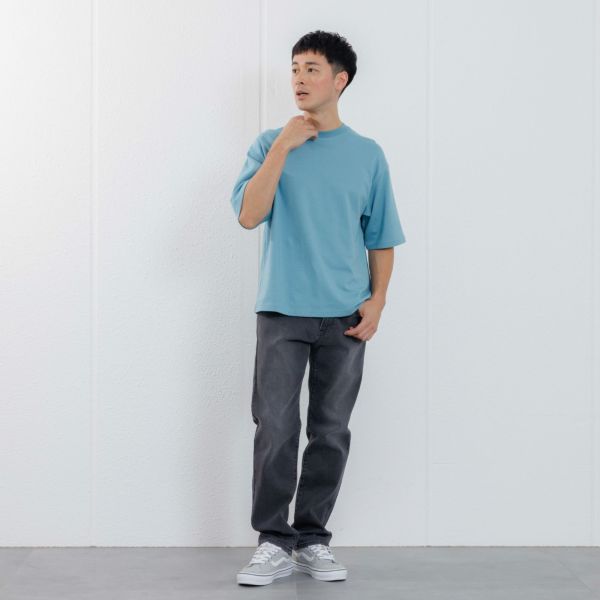 【ピースフィットクール】　遮熱スムース無地五分袖Tシャツ
