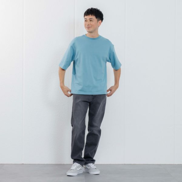 【ピースフィットクール】　遮熱スムース無地五分袖Tシャツ