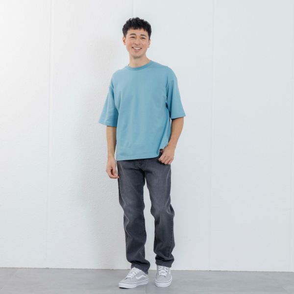 【ピースフィットクール】　遮熱スムース無地五分袖Tシャツ