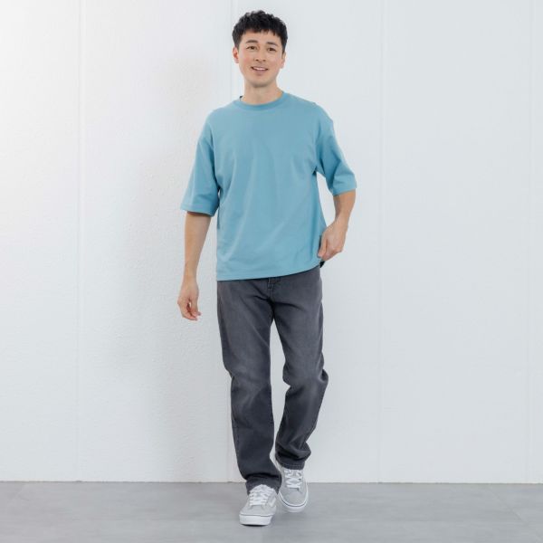 【ピースフィットクール】　遮熱スムース無地五分袖Tシャツ