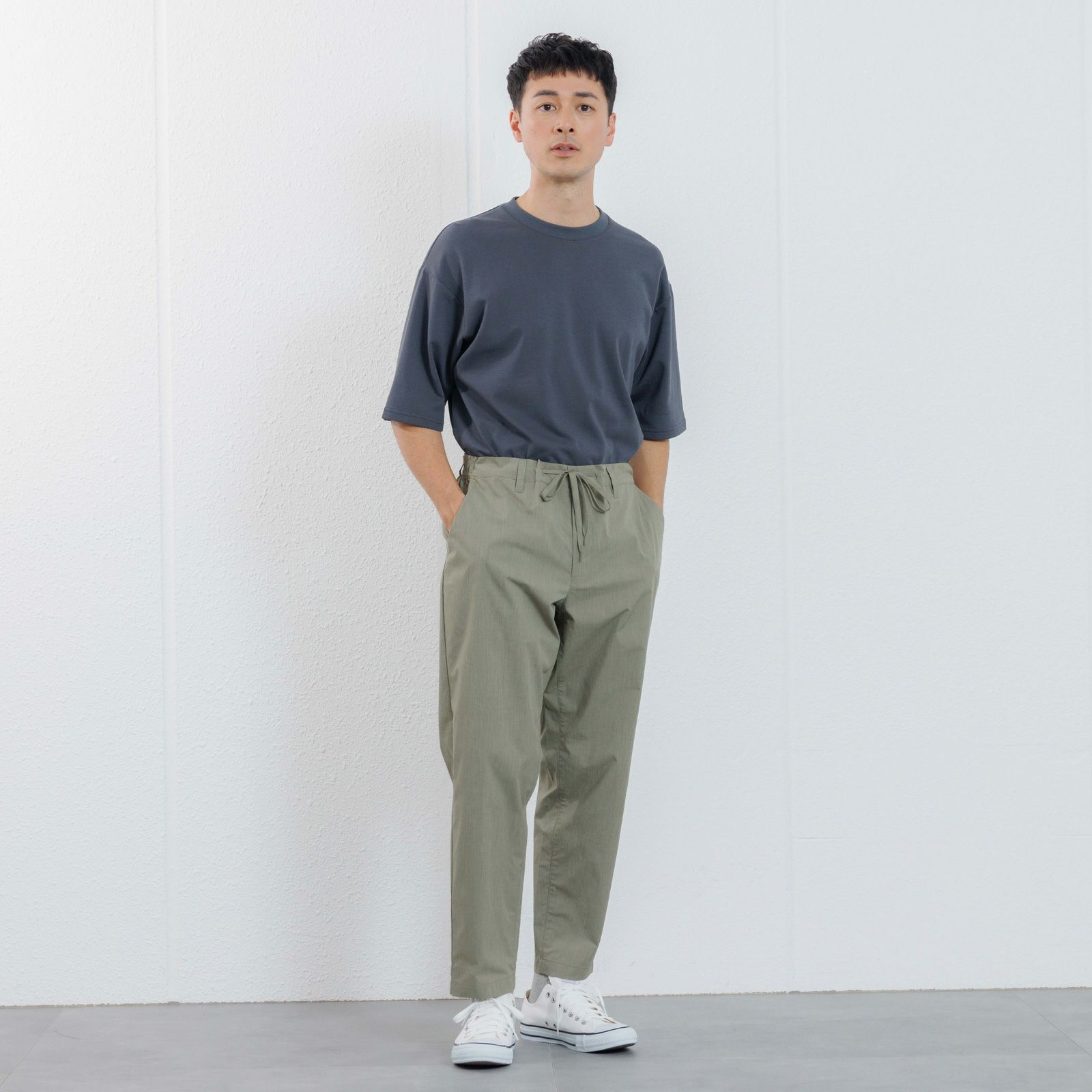 【かるクル】　クールタッチポプリンイージーパンツ