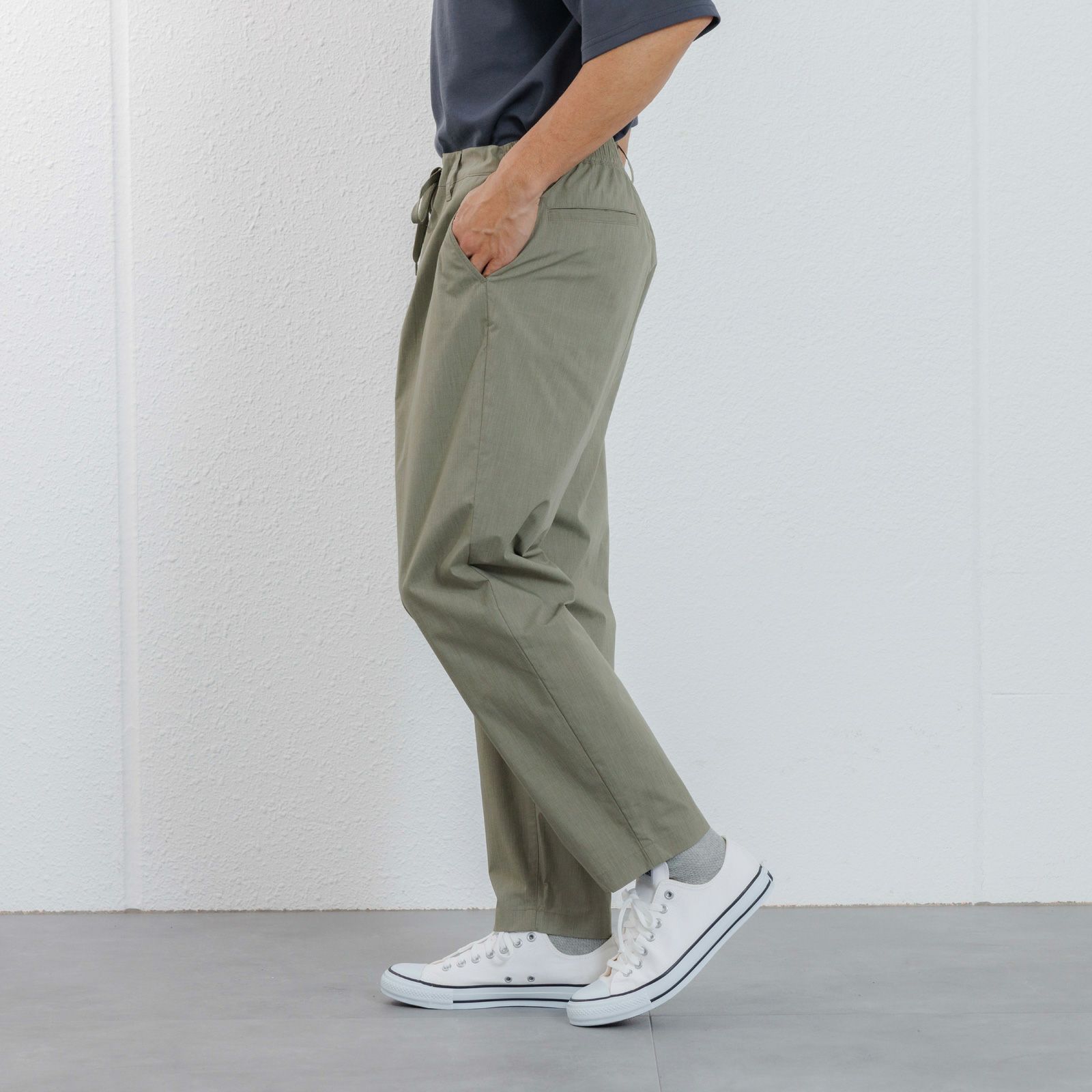 【かるクル】　クールタッチポプリンイージーパンツ