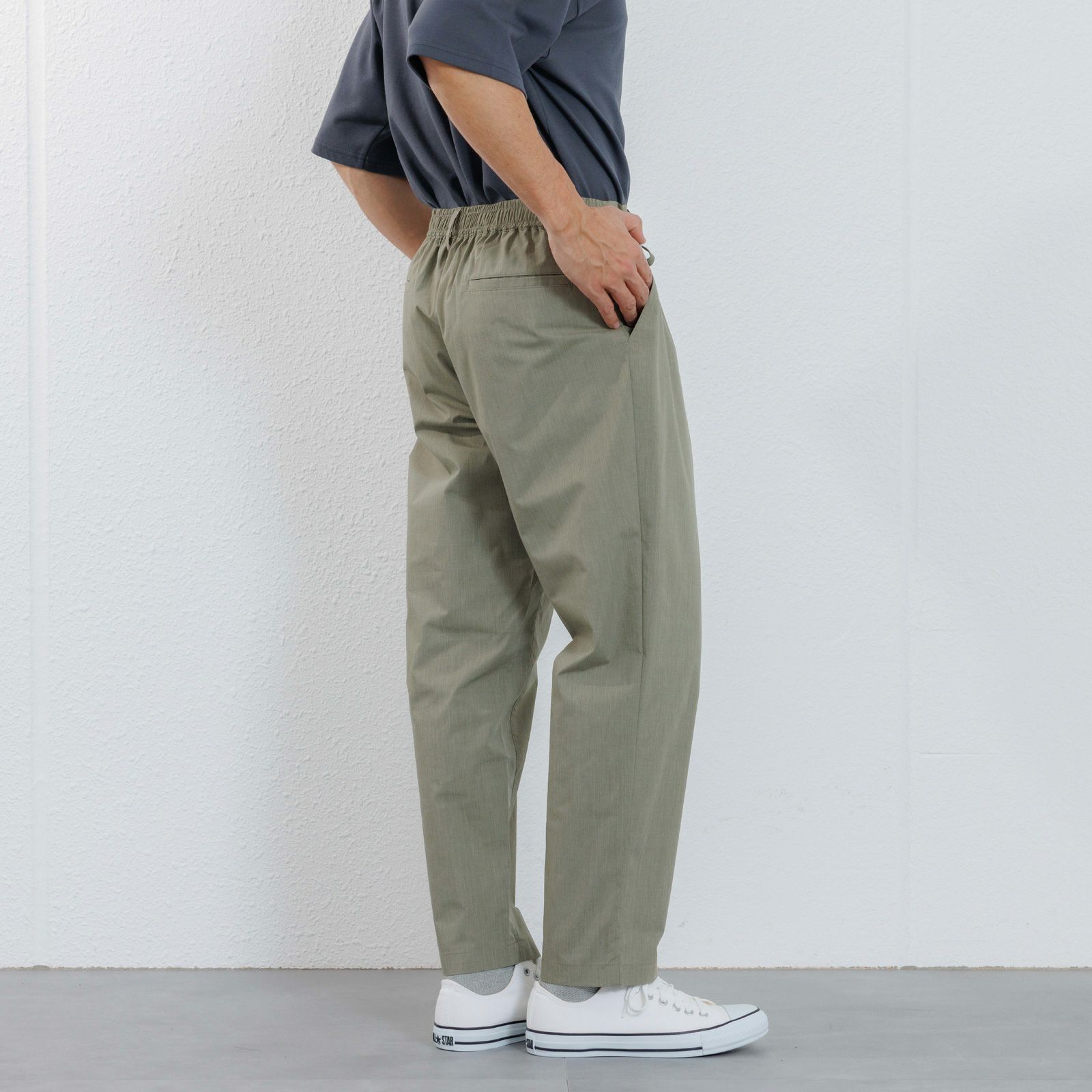 【かるクル】　クールタッチポプリンイージーパンツ