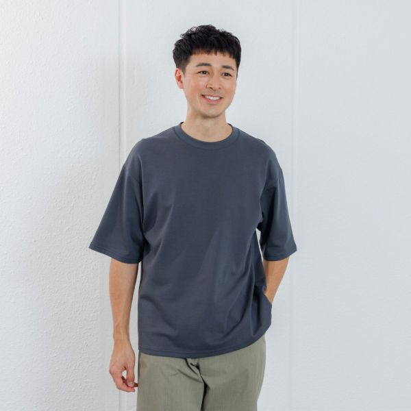【ピースフィットクール】　遮熱スムース無地五分袖Tシャツ