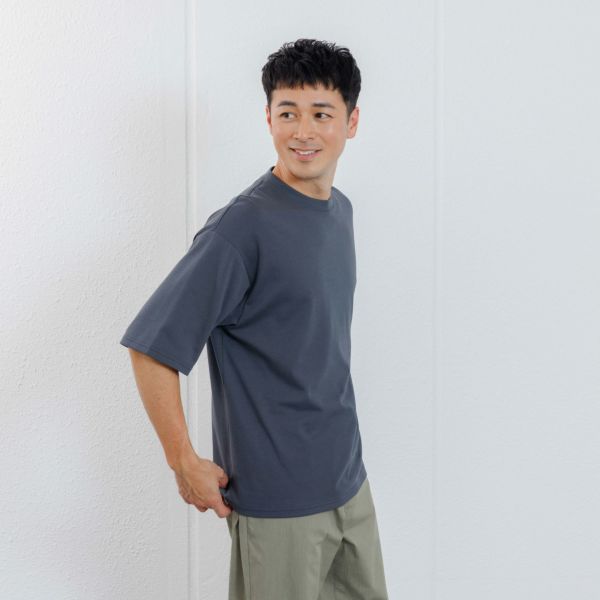 【ピースフィットクール】　遮熱スムース無地五分袖Tシャツ