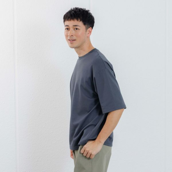 【ピースフィットクール】　遮熱スムース無地五分袖Tシャツ