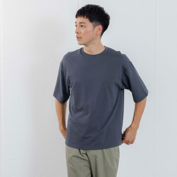 【ピースフィットクール】　遮熱スムース無地五分袖Tシャツ
