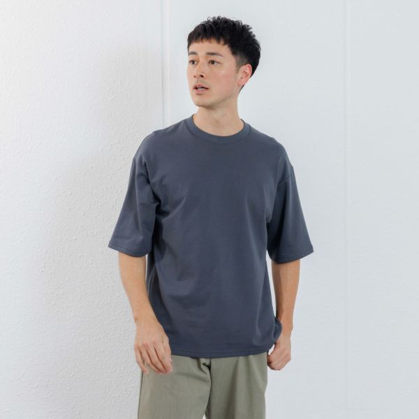 【ピースフィットクール】　遮熱スムース無地五分袖Tシャツ