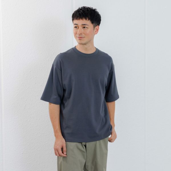 【ピースフィットクール】　遮熱スムース無地五分袖Tシャツ