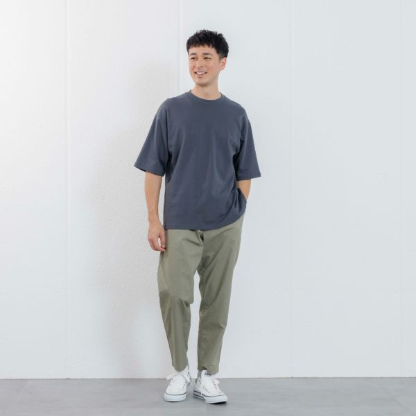【ピースフィットクール】　遮熱スムース無地五分袖Tシャツ