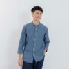 【てまらく】　麻入り柄７分袖シャツ