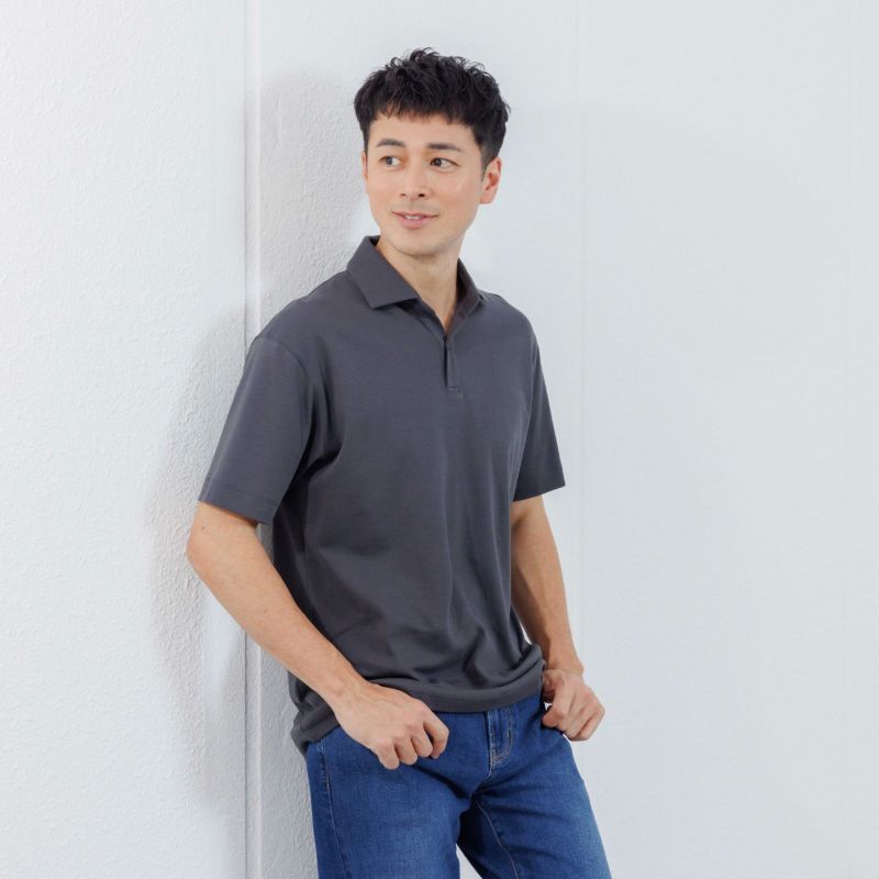 新品25SS MANOF マノフ　ニットポロトップス　グレー　半袖　スキッパー セール】KNIT POLO TOPS（ニット/セーター）｜MANOF（マノフ）の