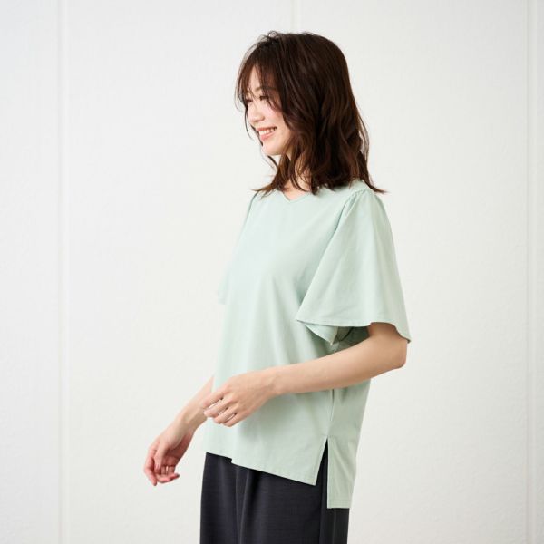 【ピースフィットクール】遮熱・UV対策　ひんやりサラサラ　フレア袖Ｔシャツ